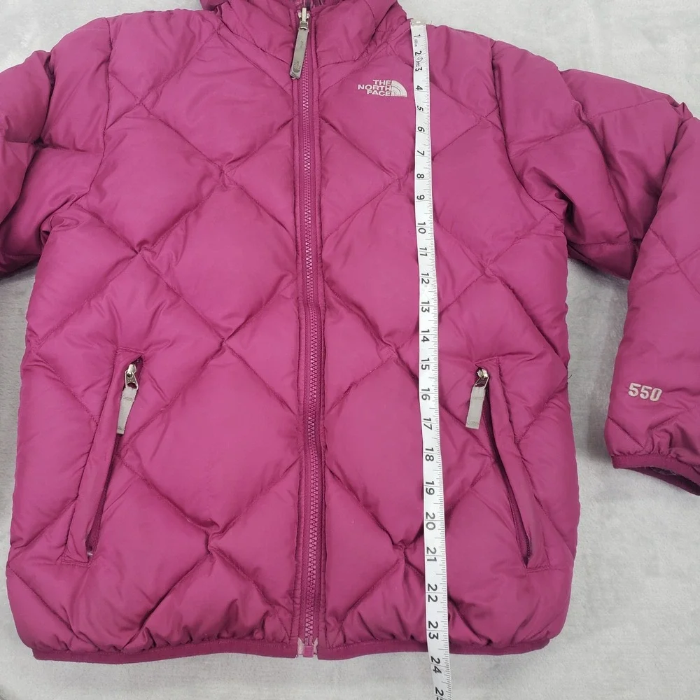 The North Face 550 Reversible Down Puffer Winter Jacket Coat Girls XL Pink Plaid